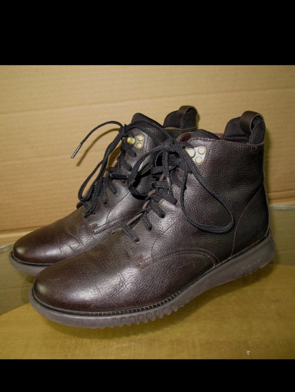 Cole Haan Men's Boots 2.0 ZEROGRAND ,Brown Leather Lace Up Size 7.5